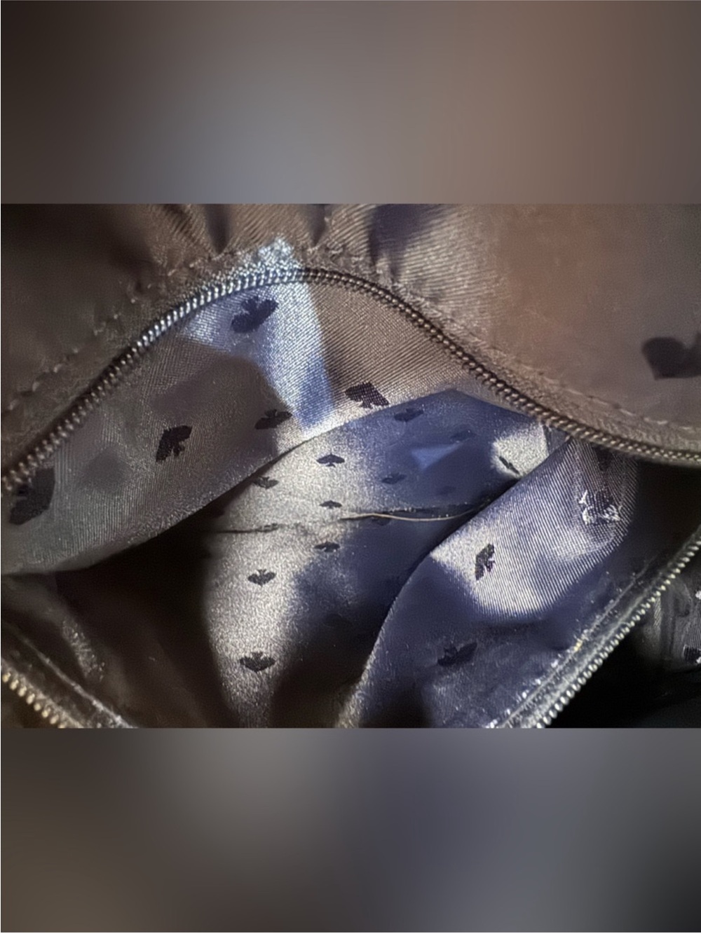 kate spade Navy and White Tie-Dye Denim Mini Backpack - Picture 16 of 16